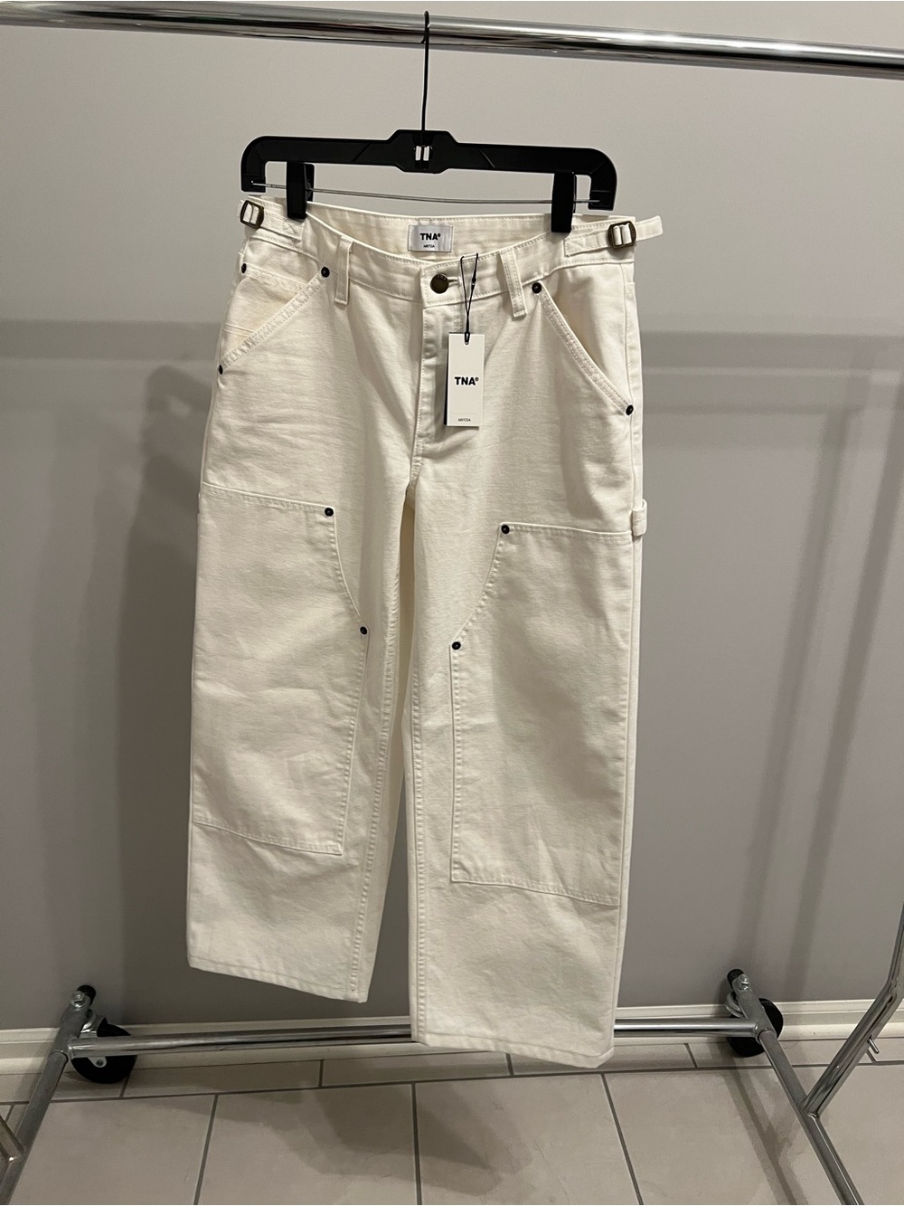 TNA Women's Off-White Straight Leg Carpenter Jeans